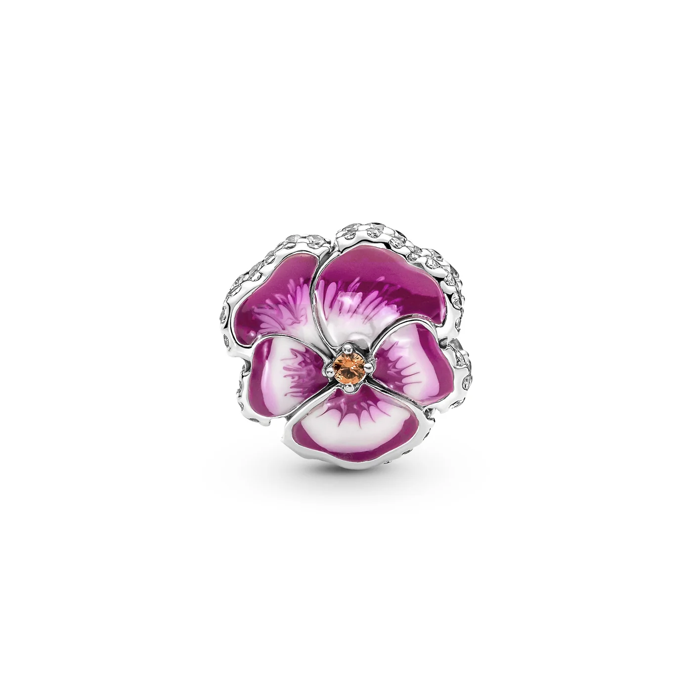 Pandora Moments 925 Sterling Silver Pansy Flower Charm 790777C01 - Image 5