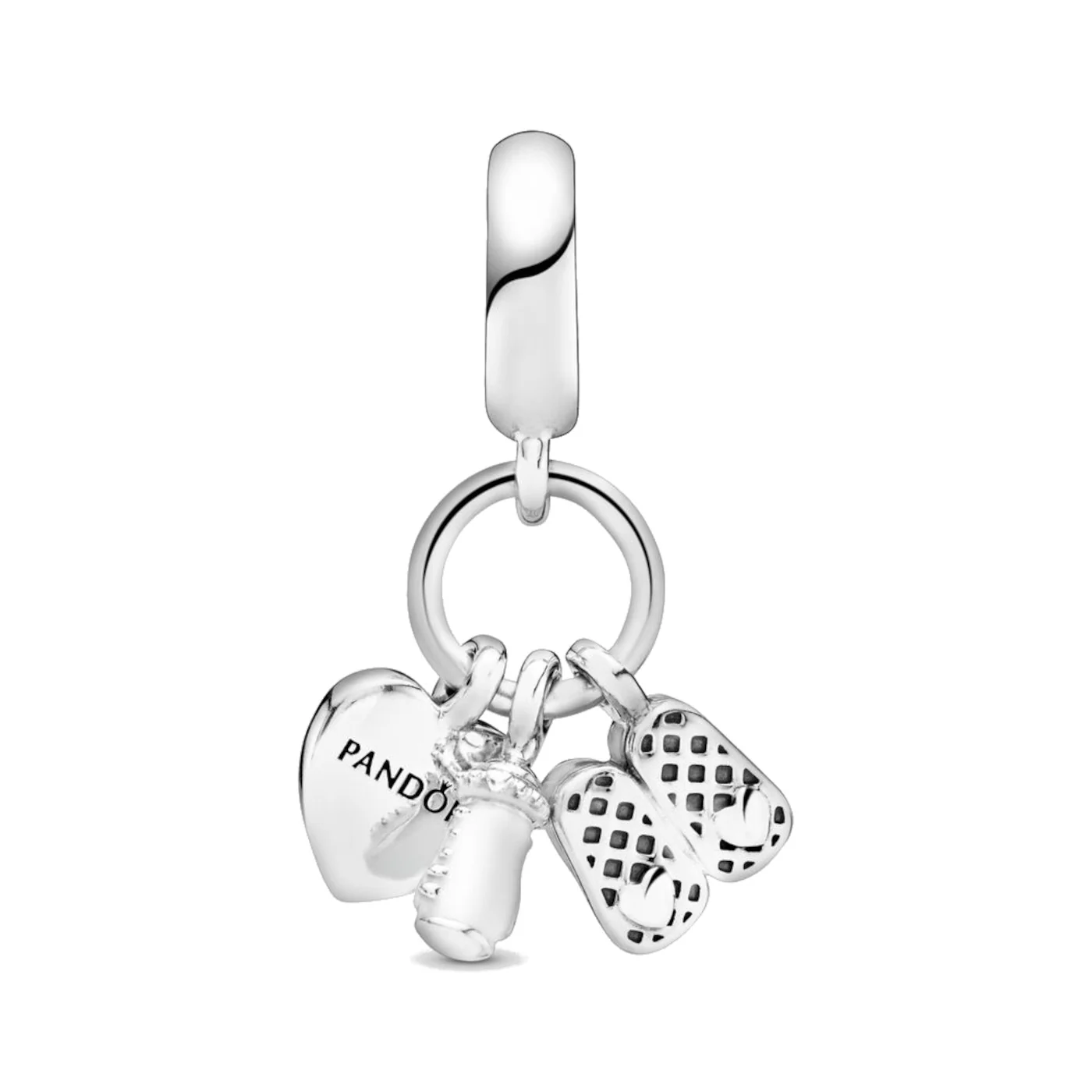 Pandora Moments 925 Sterling Silver Shoes Baby Bottle And Heart Charm 798106CZ - Image 6