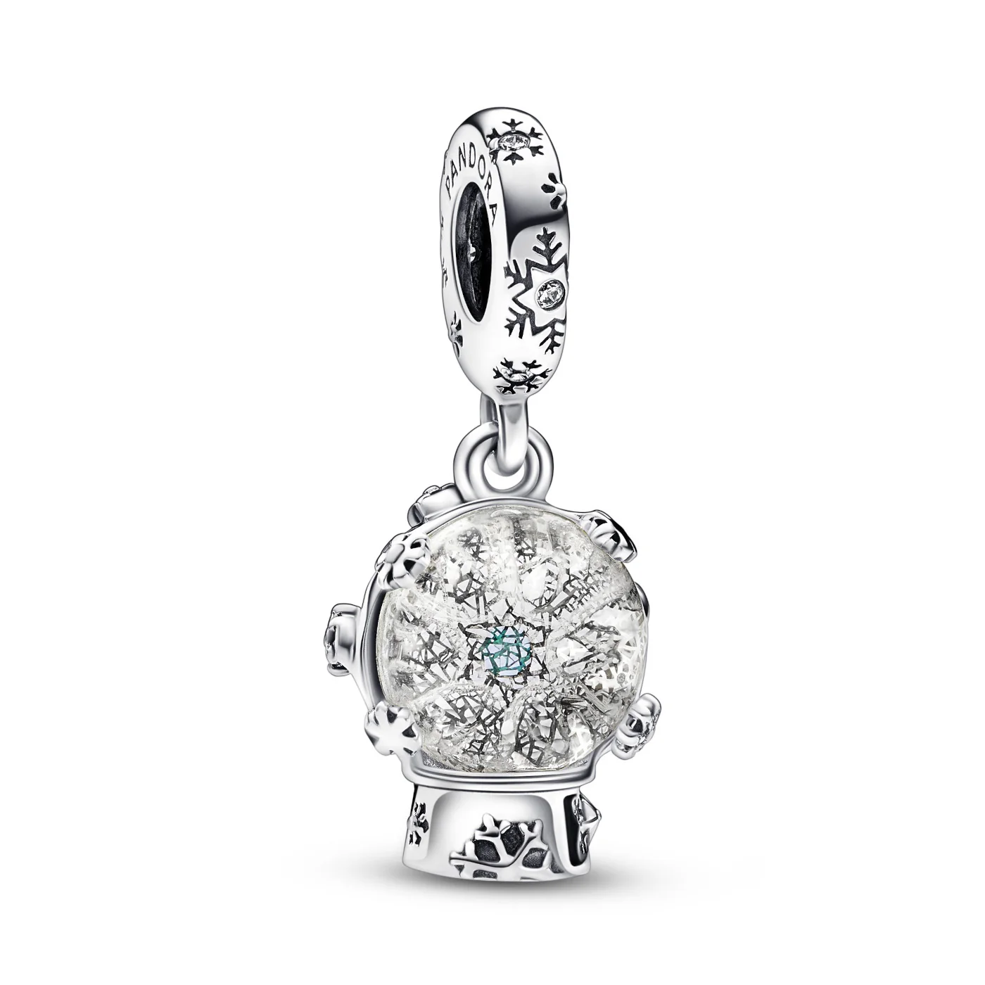 Pandora Moments 925 Sterling Silver Snowflake Snowglobe Charm 792369C01 - Image 4