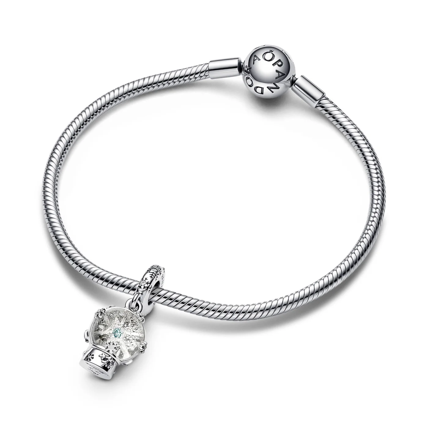 Pandora Moments 925 Sterling Silver Snowflake Snowglobe Charm 792369C01 - Image 5