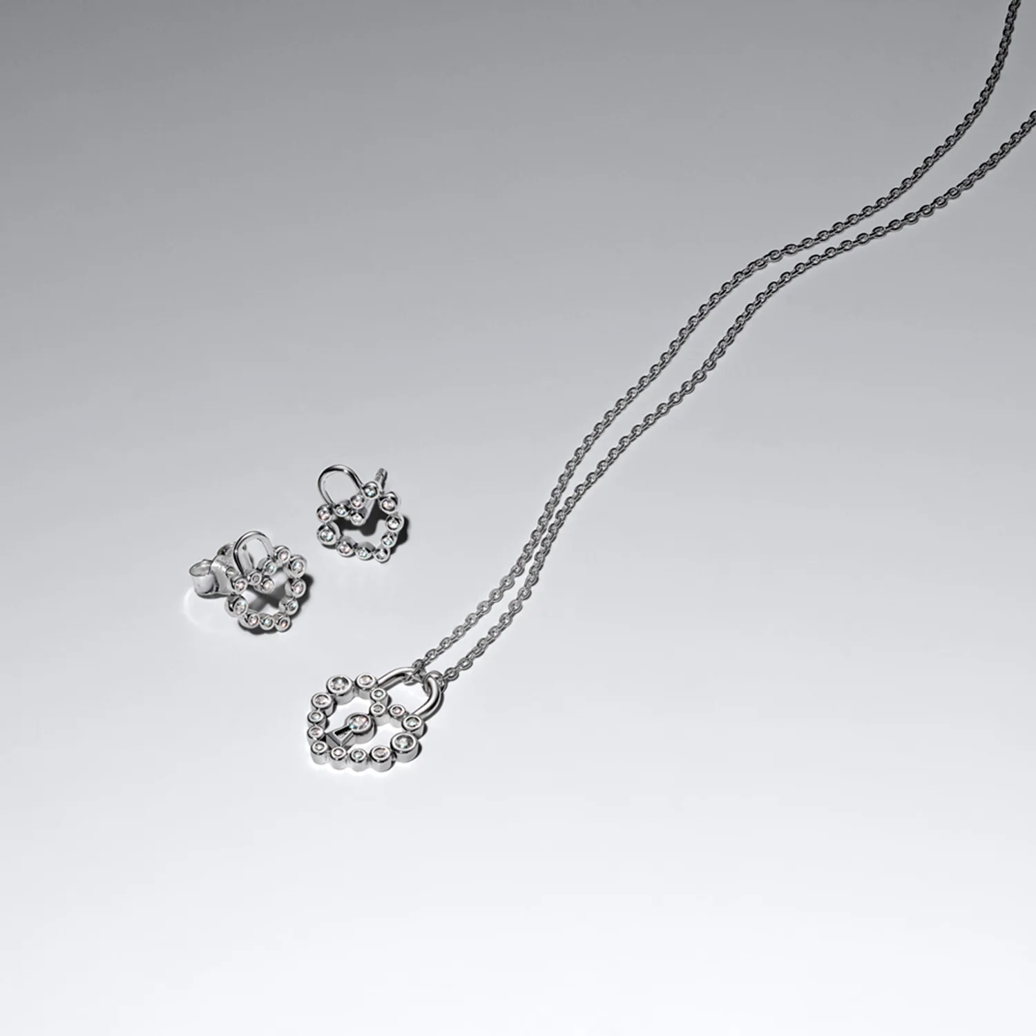 Pandora Moments 925 Sterling Silver Sparkling Heart Padlock Necklace With Pendant 394416C01-50 - Image 3