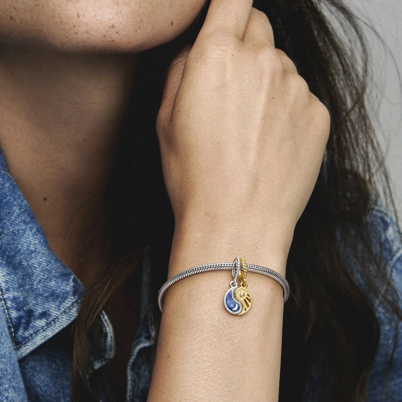 Pandora Moments 925 Sterling Silver Yin And Yang Charm 762678C01with14 Carat Gold Plating - Image 3
