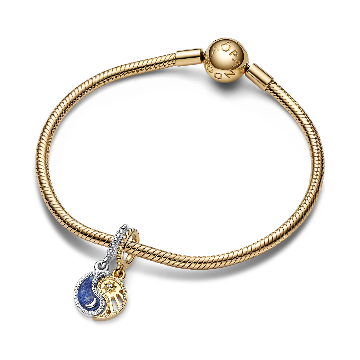 Pandora Moments 925 Sterling Silver Yin And Yang Charm 762678C01with14 Carat Gold Plating - Image 4