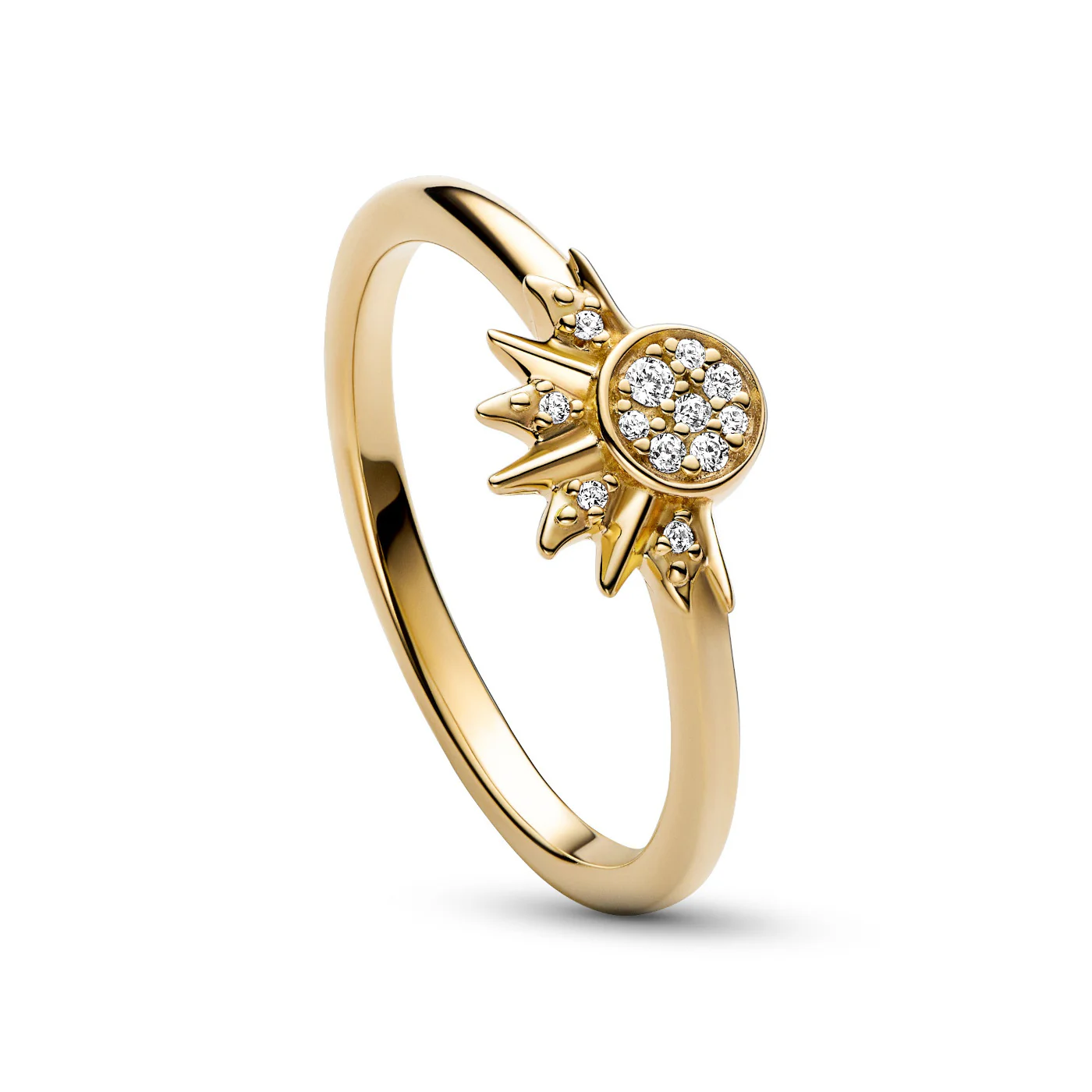 Pandora Moments Celestial Sun Ring 162674C01-58with14 Carat Gold Plating - Image 4