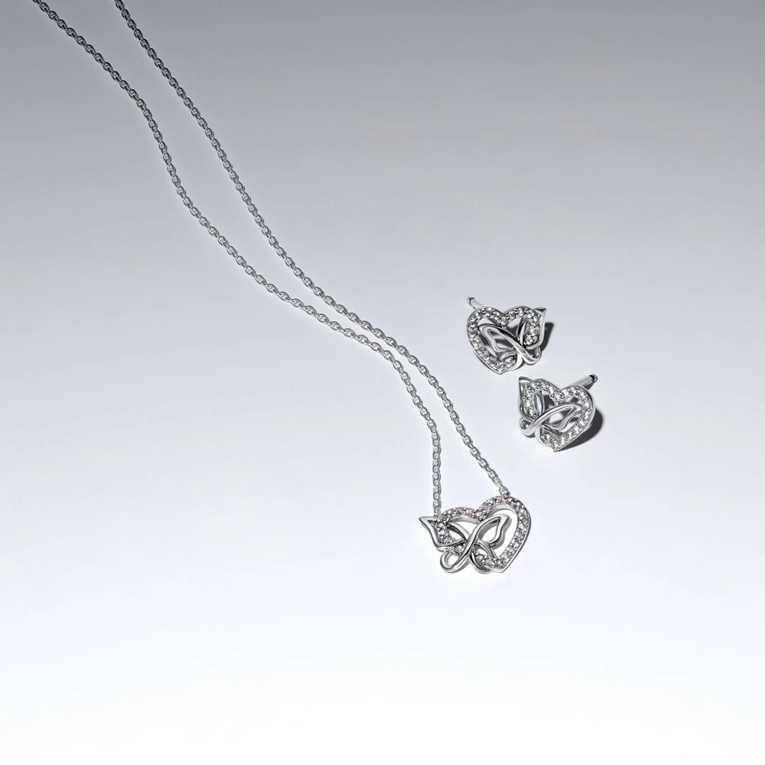 Pandora Moments Entwined Heart & Butterfly Pendant Necklace 394477C01-45 - Image 2