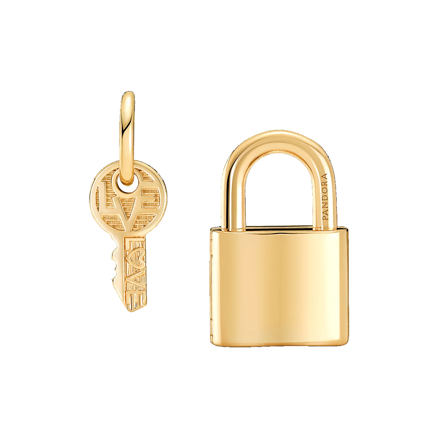 Pandora Moments Gold-coloured Padlock & Key Charm 760088C01 - Image 3