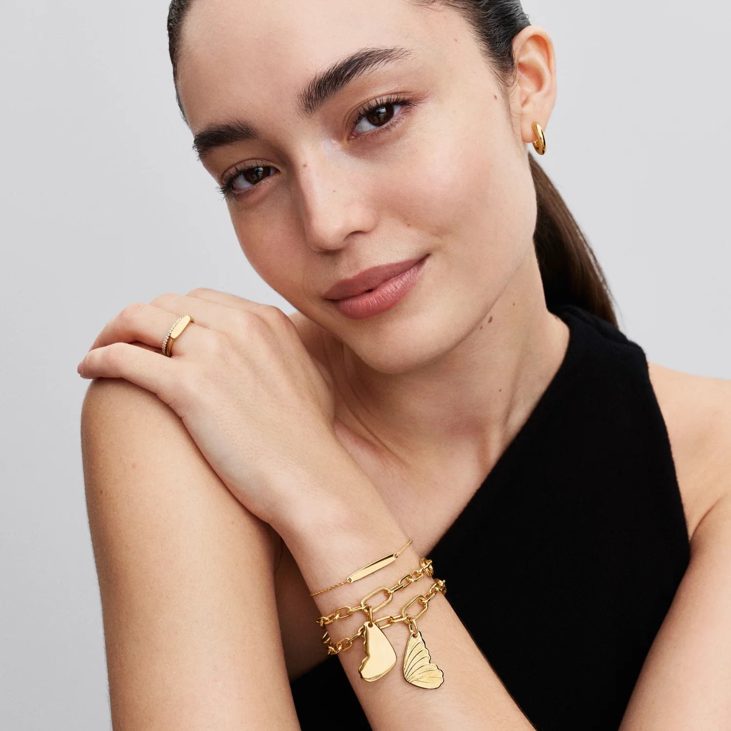 Pandora Moments Gold Plated Engravable Butterfly Wing Charm 364015C00 - Image 2