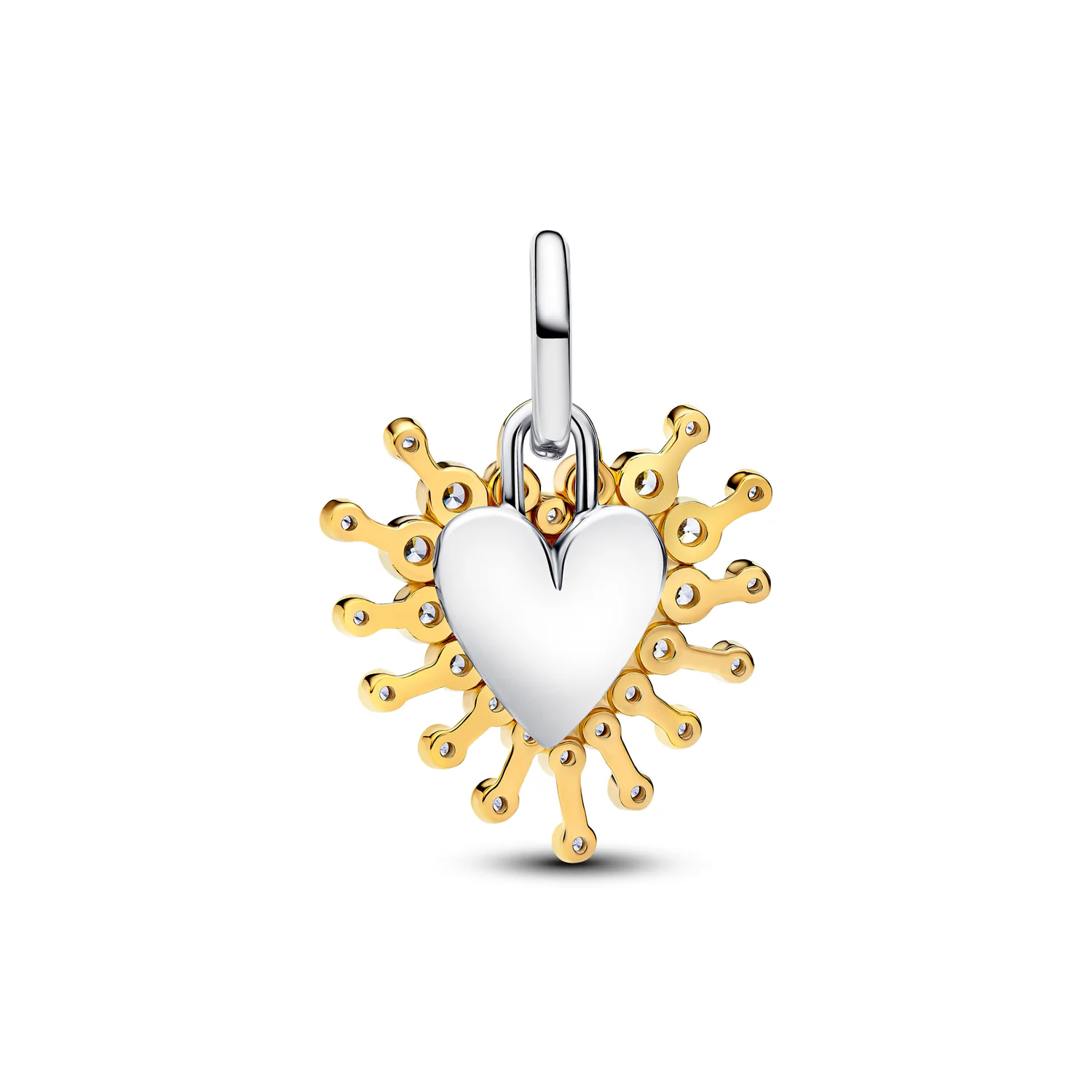 Pandora Moments Gold Plated Radiant Heart Double Dangle Charm 764141C01 - Image 3