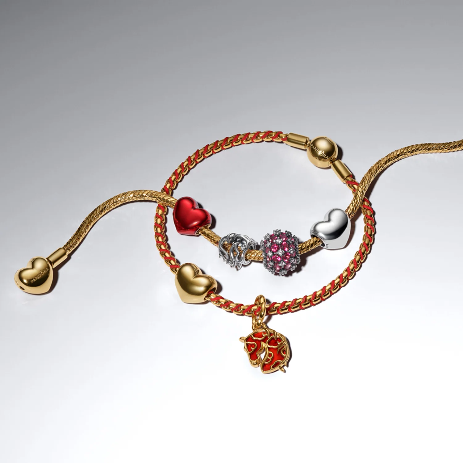 Pandora Moments Gold Plated Red Fire Horse Murano Glass Pendant Charm 764431C01 - Image 3