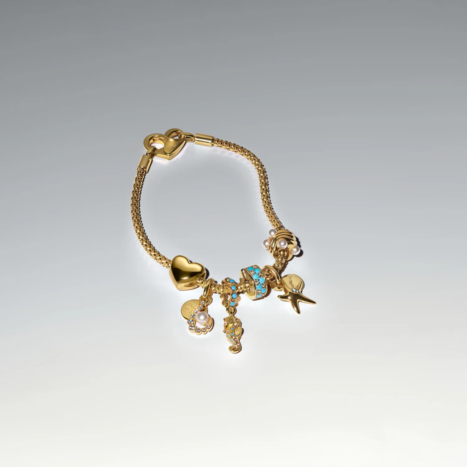 Pandora Moments Gold Plated Starfish Double Dangle Charm 763892C01 - Image 5