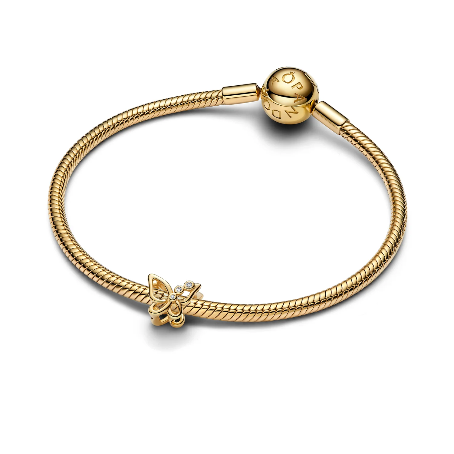 Pandora Moments Gold Plated Zirconia Butterfly Openwork Charm 764369C01 - Image 2