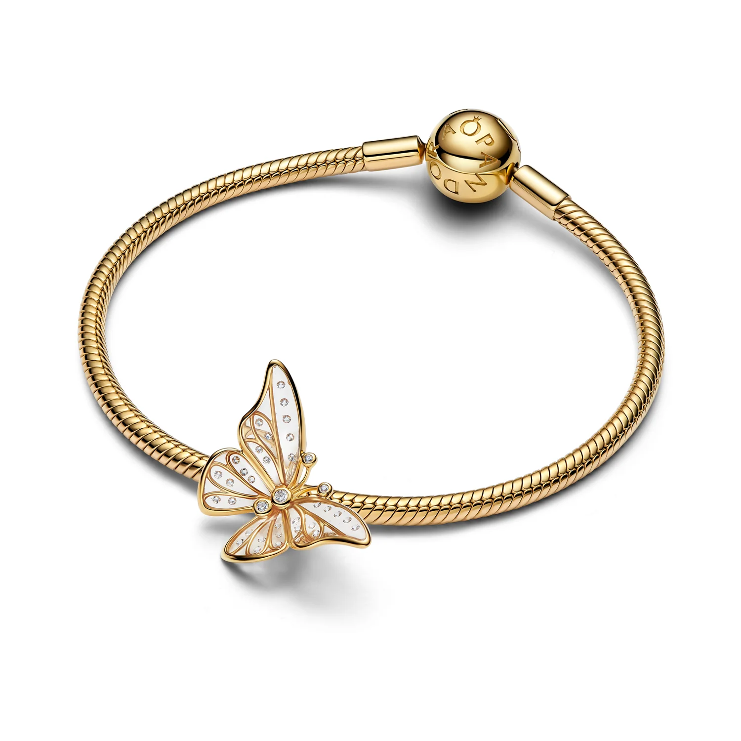 Pandora Moments Gold Plated Zirconia Oversized Butterfly Openwork Charm 764487C01 - Image 2