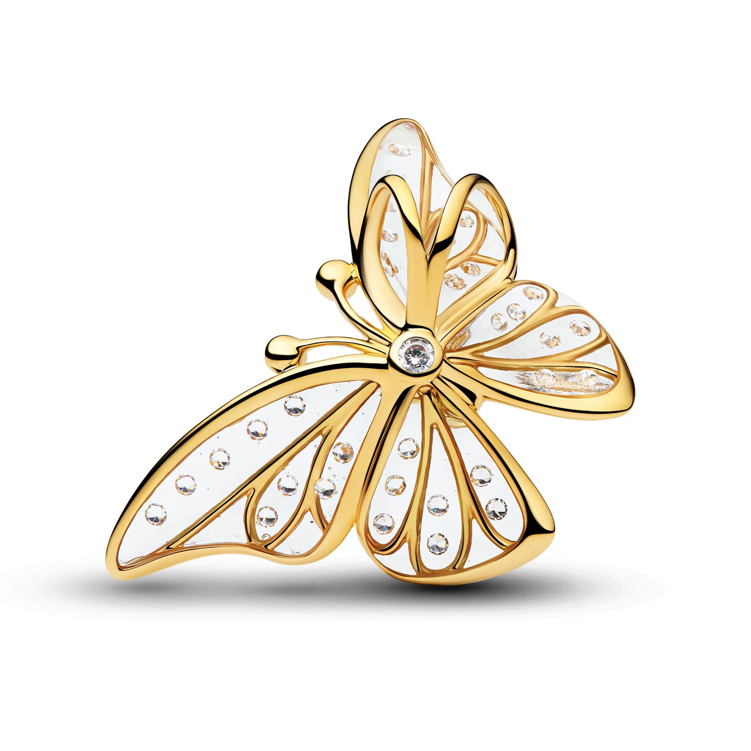 Pandora Moments Gold Plated Zirconia Oversized Butterfly Openwork Charm 764487C01 - Image 3