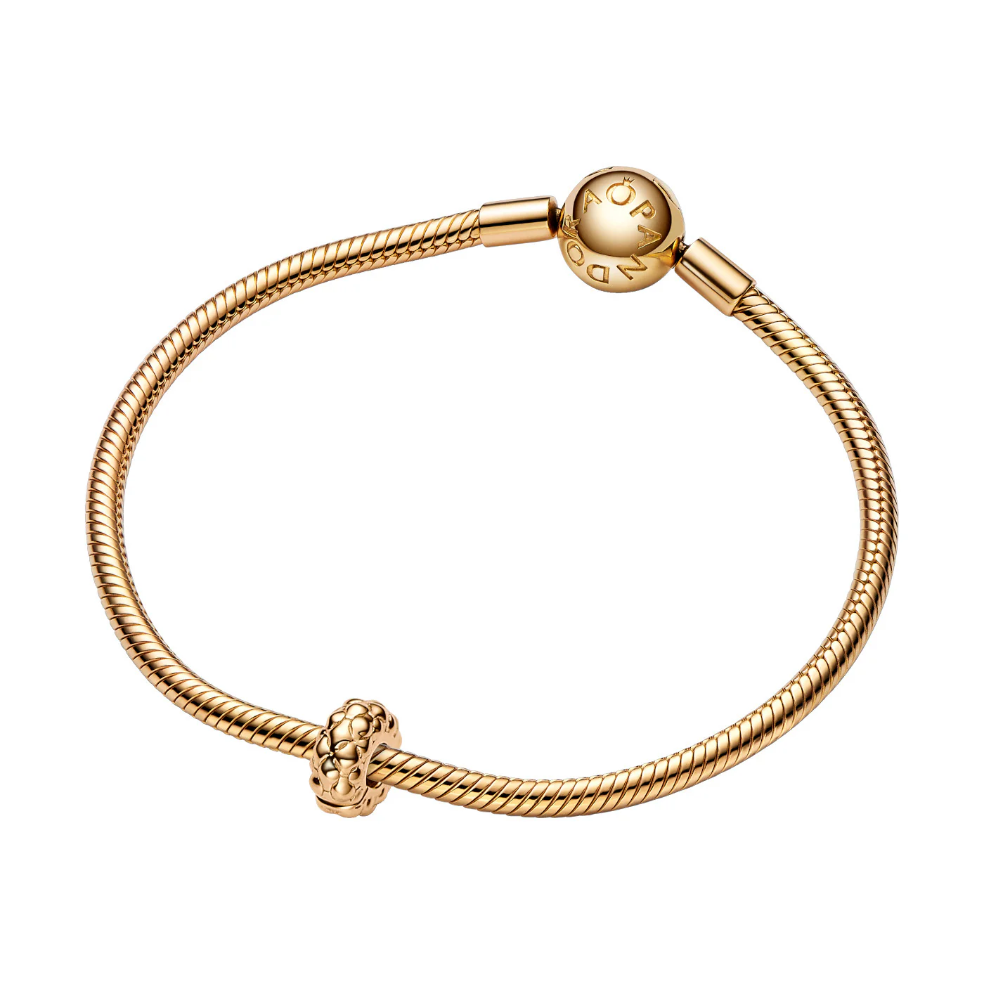 Pandora Moments Studded Clip Charm 762716C00with14 Carat Gold Plating - Image 4