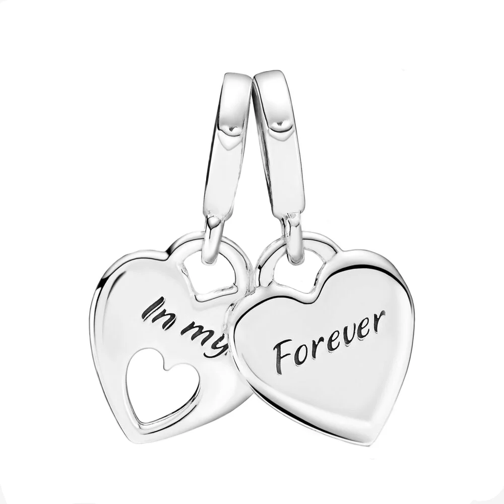 Pandora People 925 Sterling Silver Mother and Daughter Hearts Charm 799187C01 - Image 3