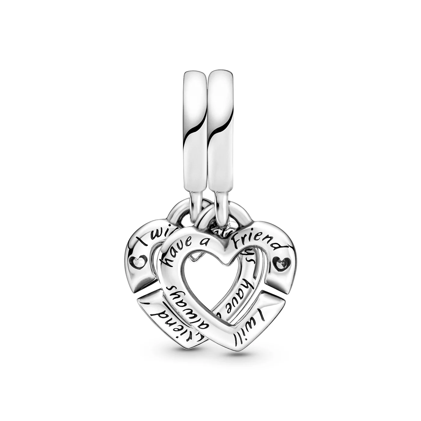 Pandora People Linked Sister Hearts Split Charm 799538C01 - Image 5