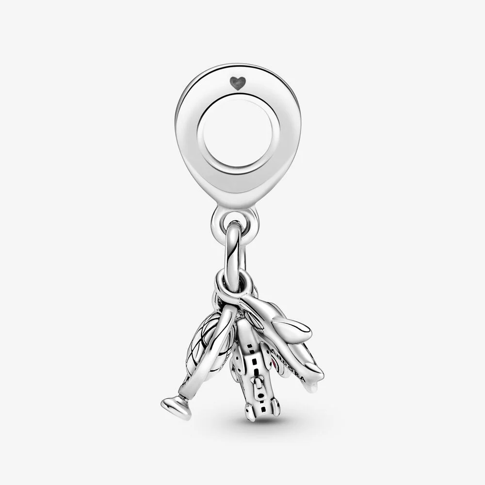 Pandora Places 925 Sterling Silver Airplane, Globe & Suitcase Charm 799435C01 - Image 3