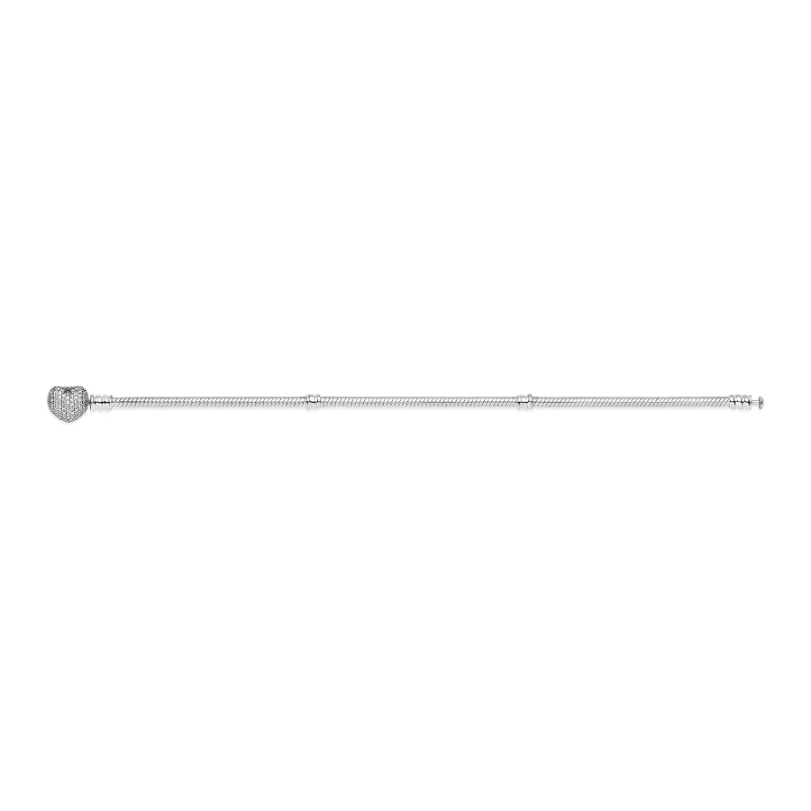 Pandora Silver Pave Heart Bracelet 590727CZ-16 (16.00 cm) - Image 7