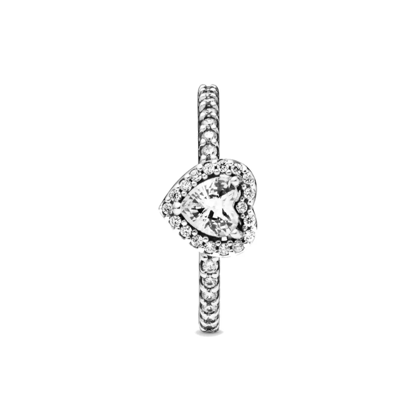 Pandora Stories 925 Sterling Silver Heart Ring 198421C01-52 (size: 52) - Image 4