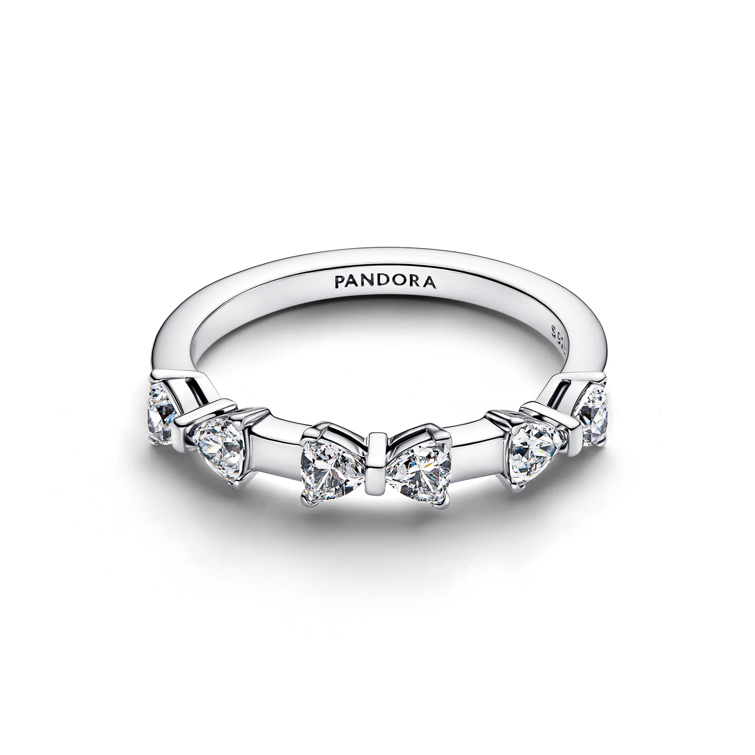 Pandora Timeless 925 Sterling Silver Bow Station Ring 194233C01-56 - Image 3