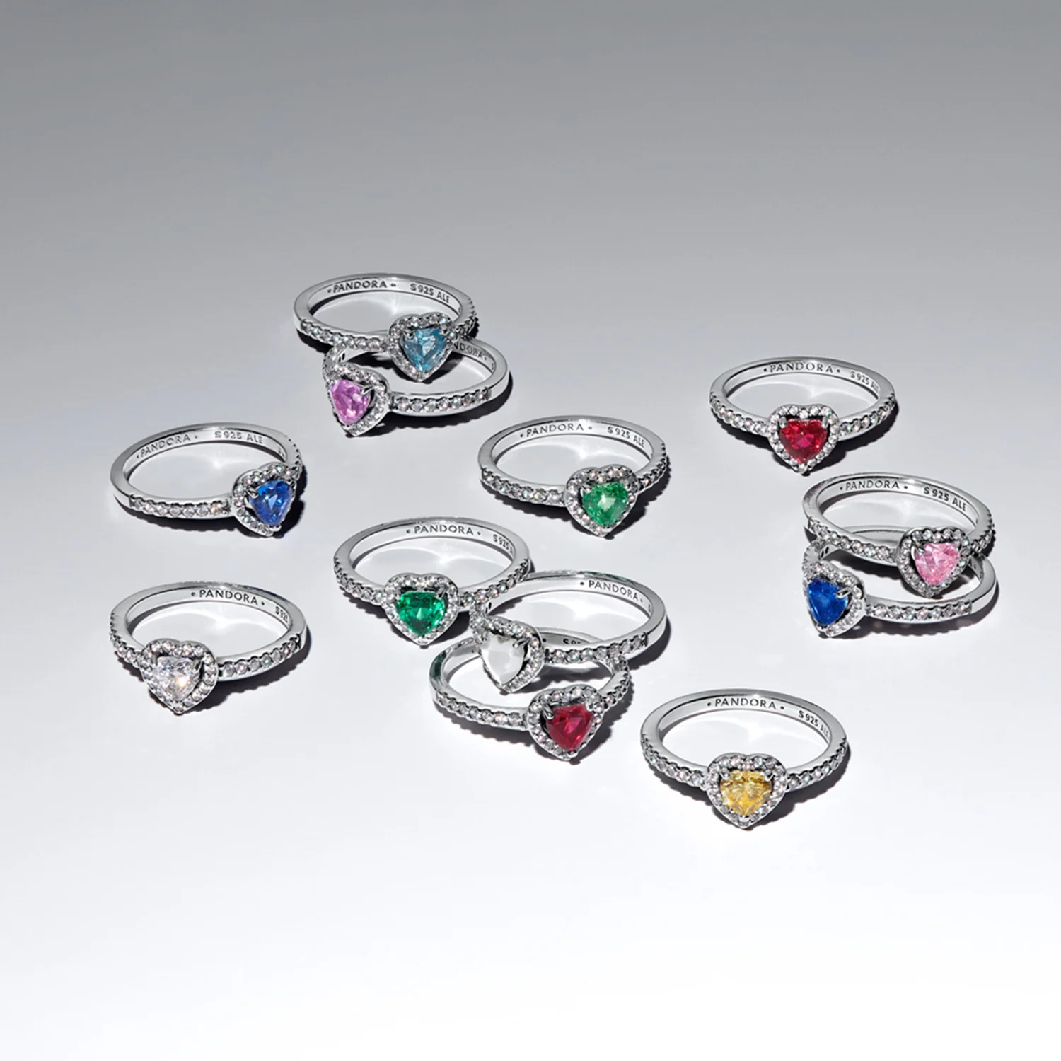 Pandora Timeless 925 Sterling Silver Elevated Light Blue Heart Ring 198421C10-54 - Image 3