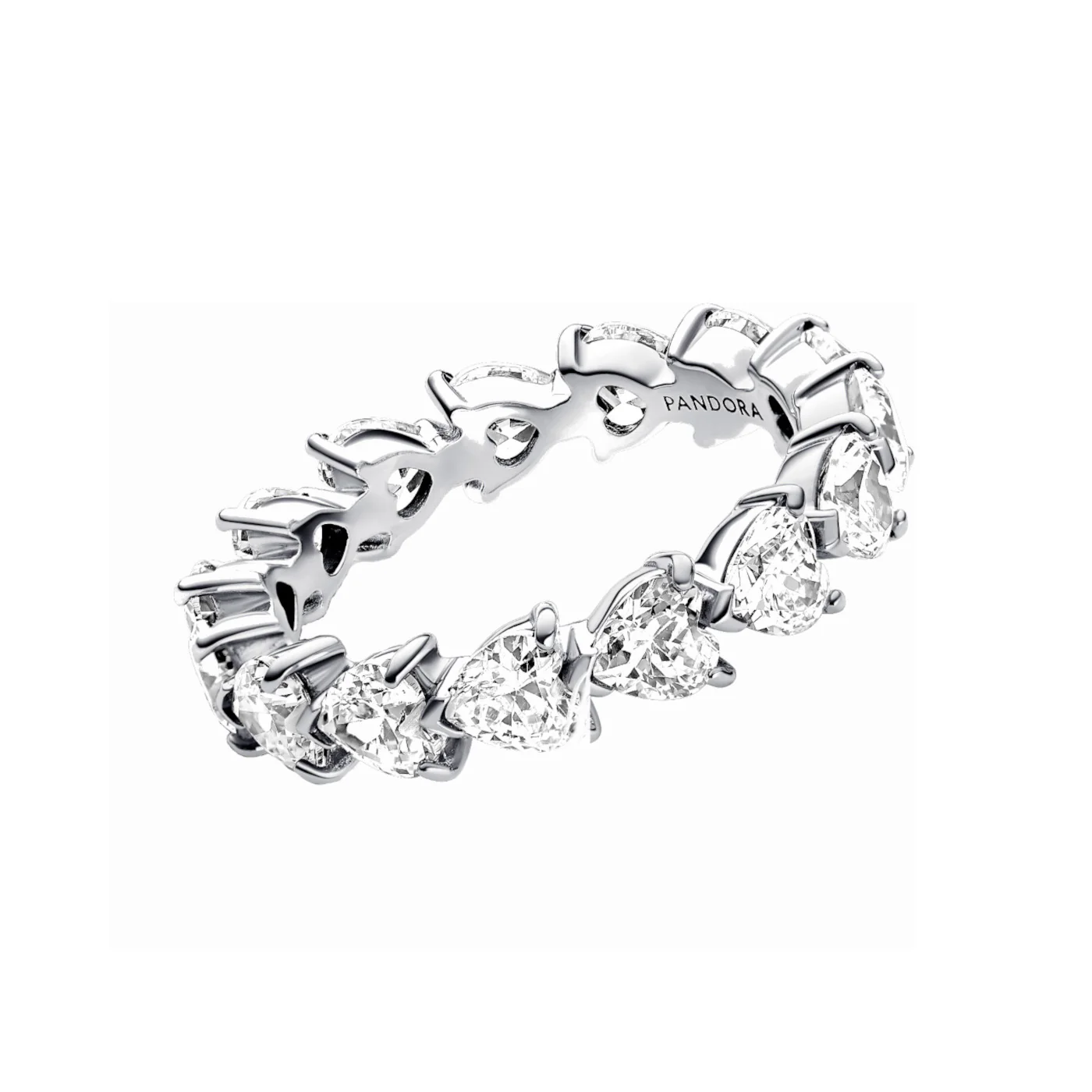Pandora Timeless 925 Sterling Silver Hearts Ring 193103C01-52 - Image 2