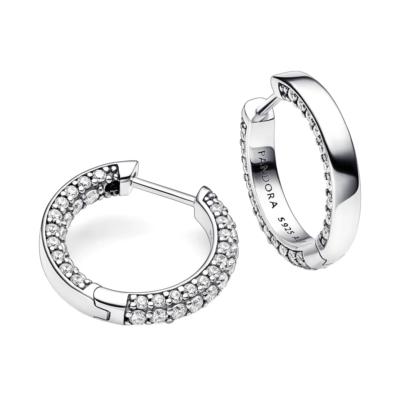 Pandora Timeless 925 Sterling Silver Pavé Single-row Earrings 292624C01 - Image 4