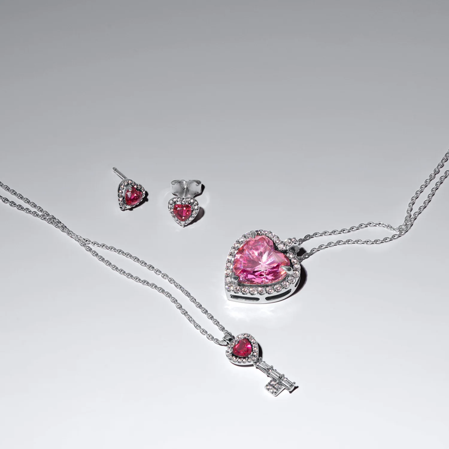 Pandora Timeless 925 Sterling Silver Raised Red Heart Stud Earrings 298427C04 - Image 3