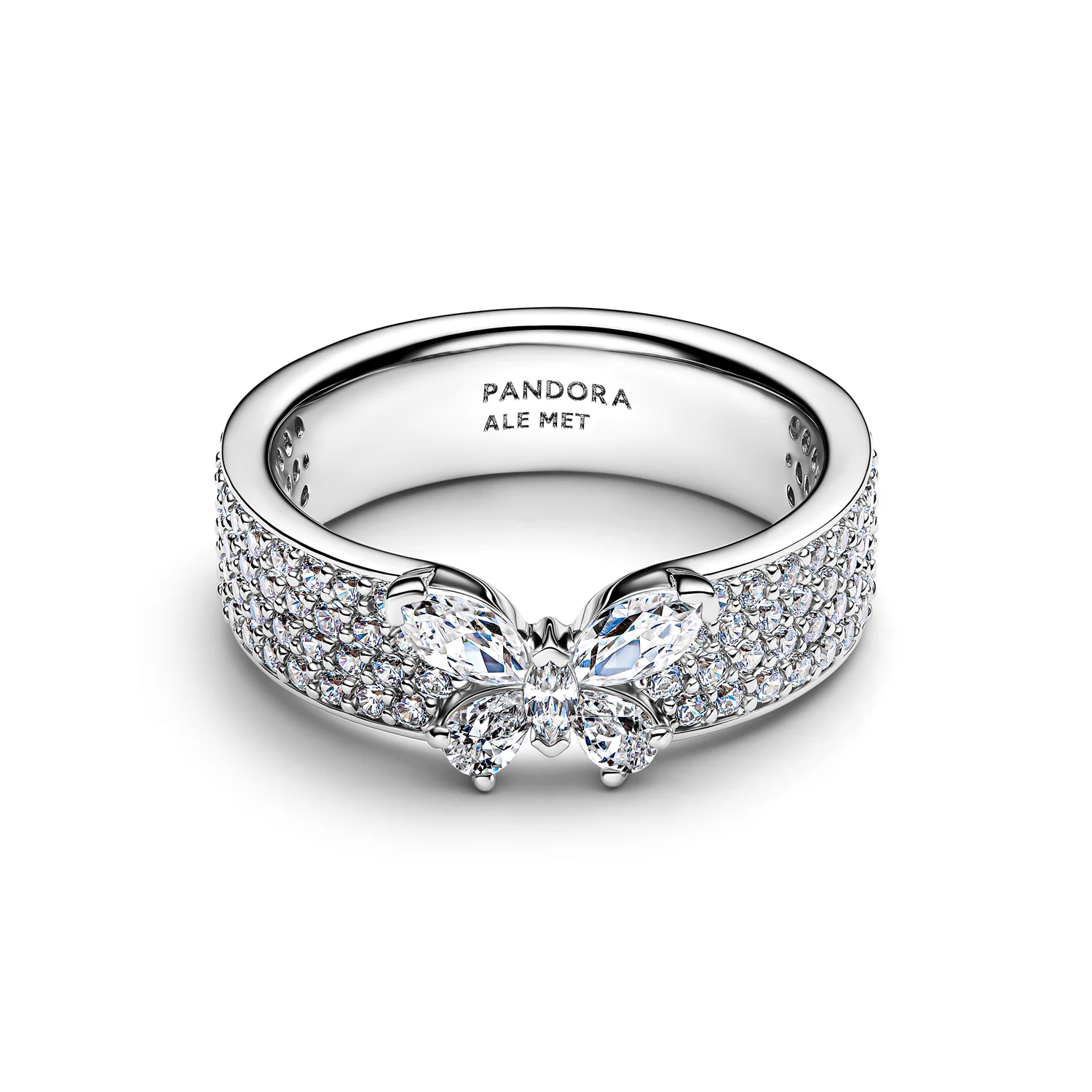 Pandora Timeless 925 Sterling Silver Sparkling Butterfly Bold Ring 194270C01-52 - Image 3