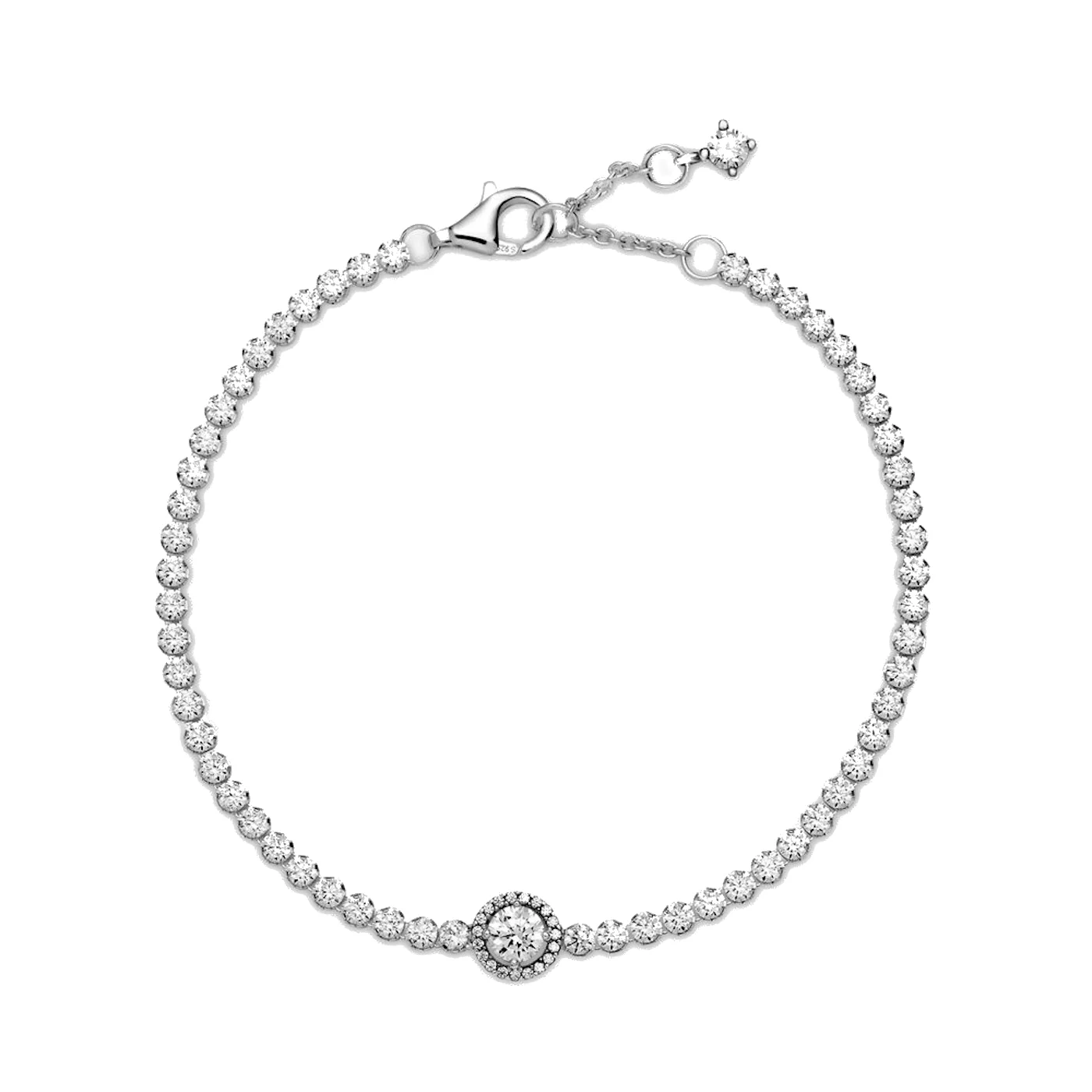 Pandora Timeless 925 Sterling Silver Sparkling Halo Tennis Bracelet 599416C01-16 - Image 5