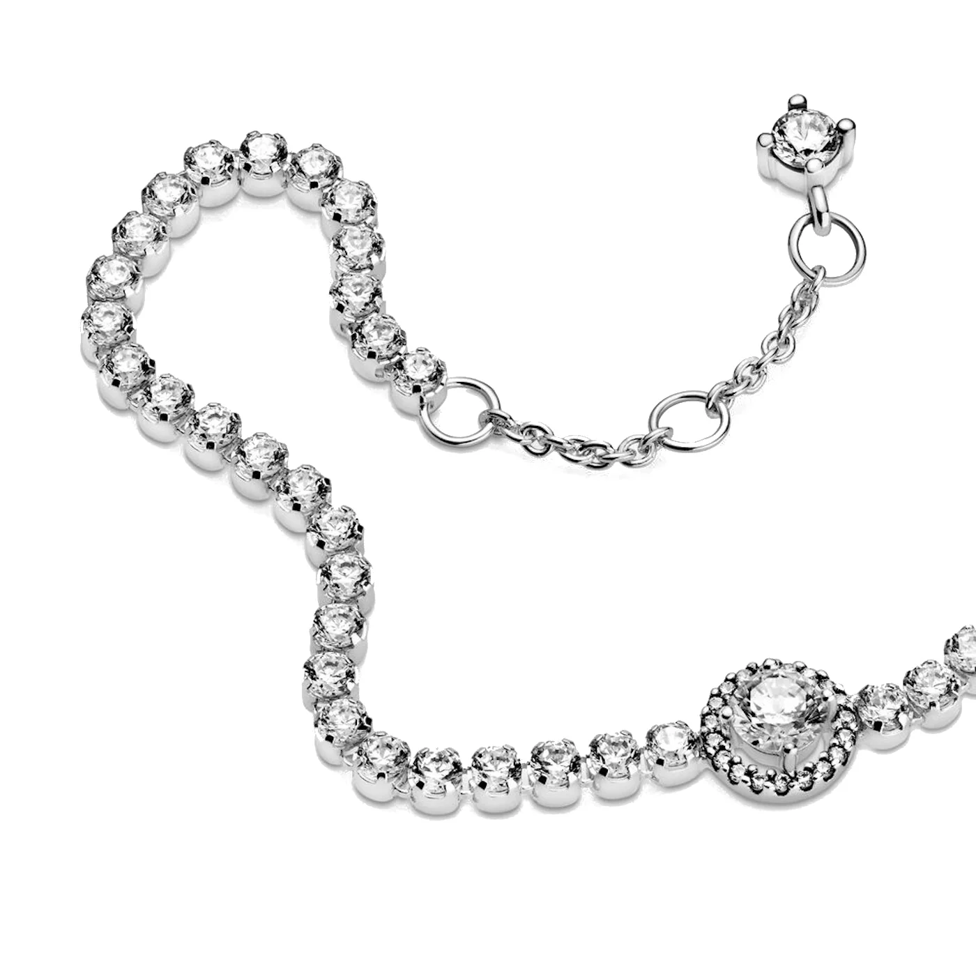 Pandora Timeless 925 Sterling Silver Sparkling Halo Tennis Bracelet 599416C01-16 - Image 6
