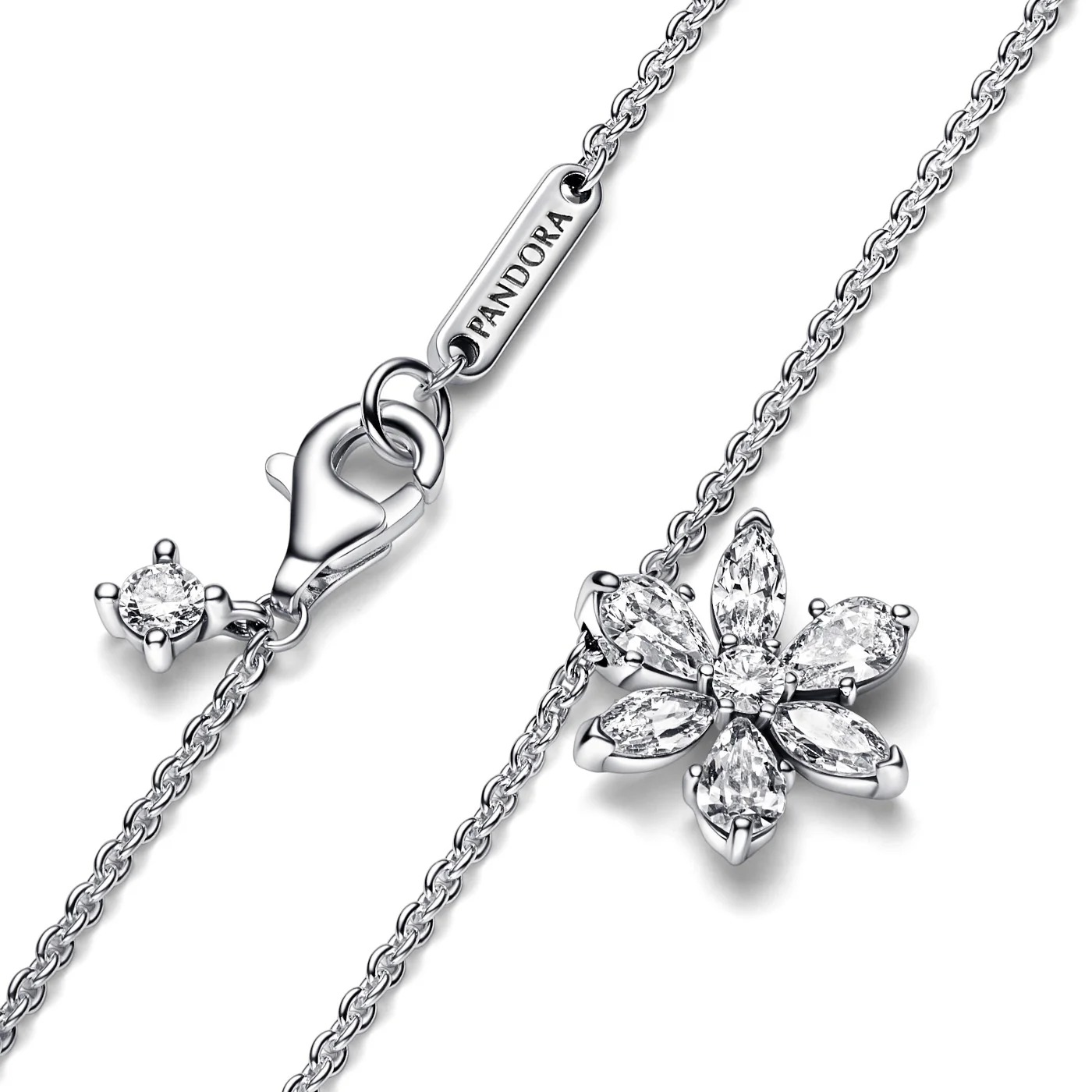 Pandora Timeless 925 Sterling Silver Sparkling Herbarium Cluster Pendant Necklace 392387C01-45 - Image 4