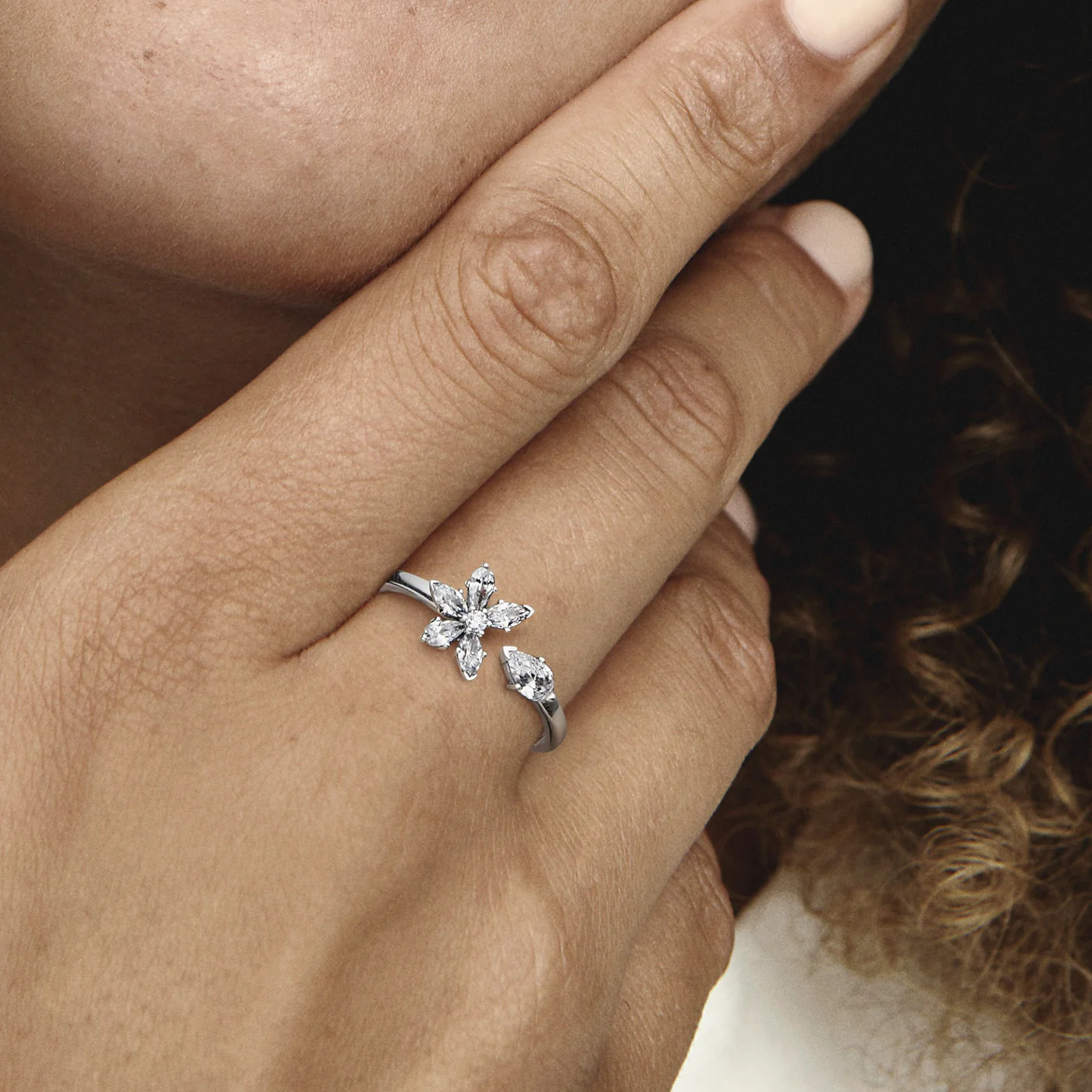 Pandora Timeless 925 Sterling Silver Sparkling Herbarium Cluster Ring 192611C01-58 - Image 3