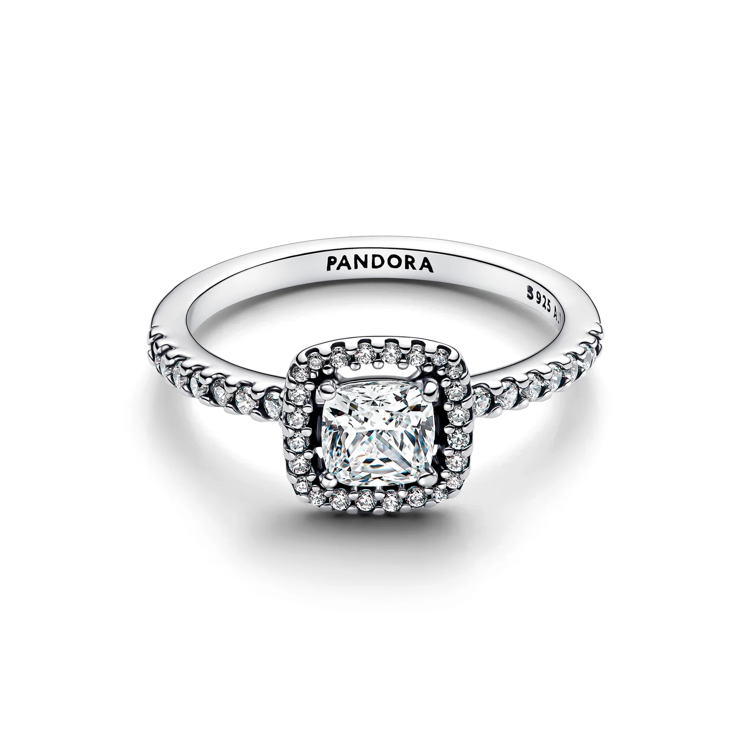 Pandora Timeless 925 Sterling Silver Sparkling Square Halo Ring 193555C02-52 - Image 3