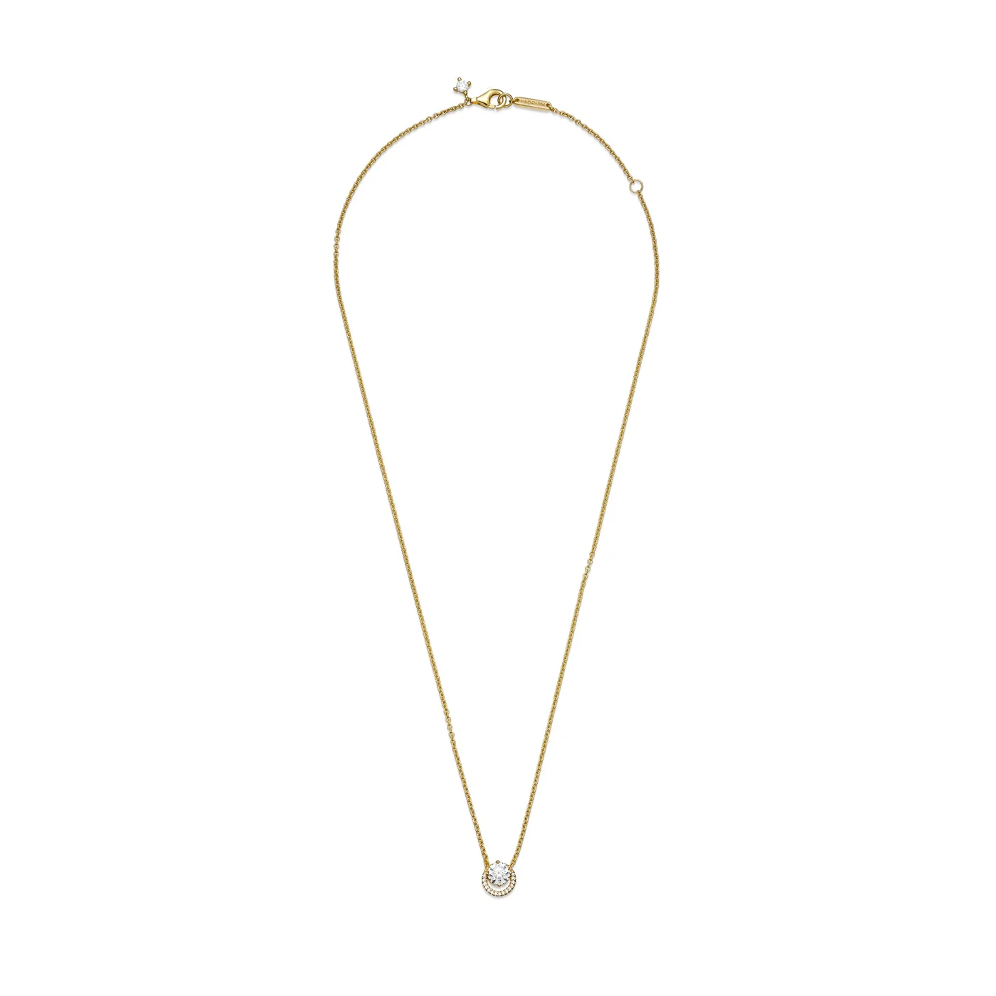 Pandora Timeless Gold-coloured Sparkling Round Halo Necklacewith14 Carat Gold Plating 361174C01-45 (Length: 45.00 cm) - Image 5