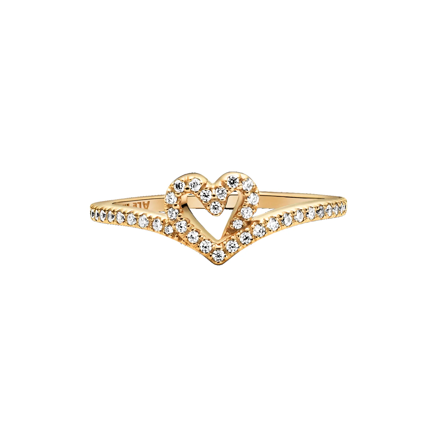 Pandora Timeless Gold-coloured Wishbone Heart Ring 169302C01-56 - Image 4