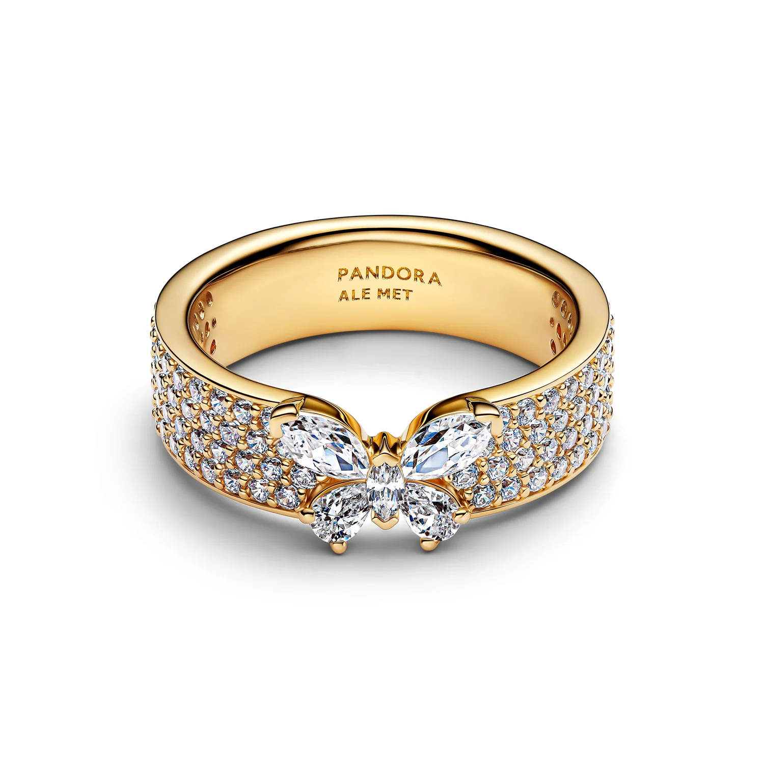 Pandora Timeless Gold Plated Sparkling Butterfly Bold Ring 164270C01-58 - Image 3