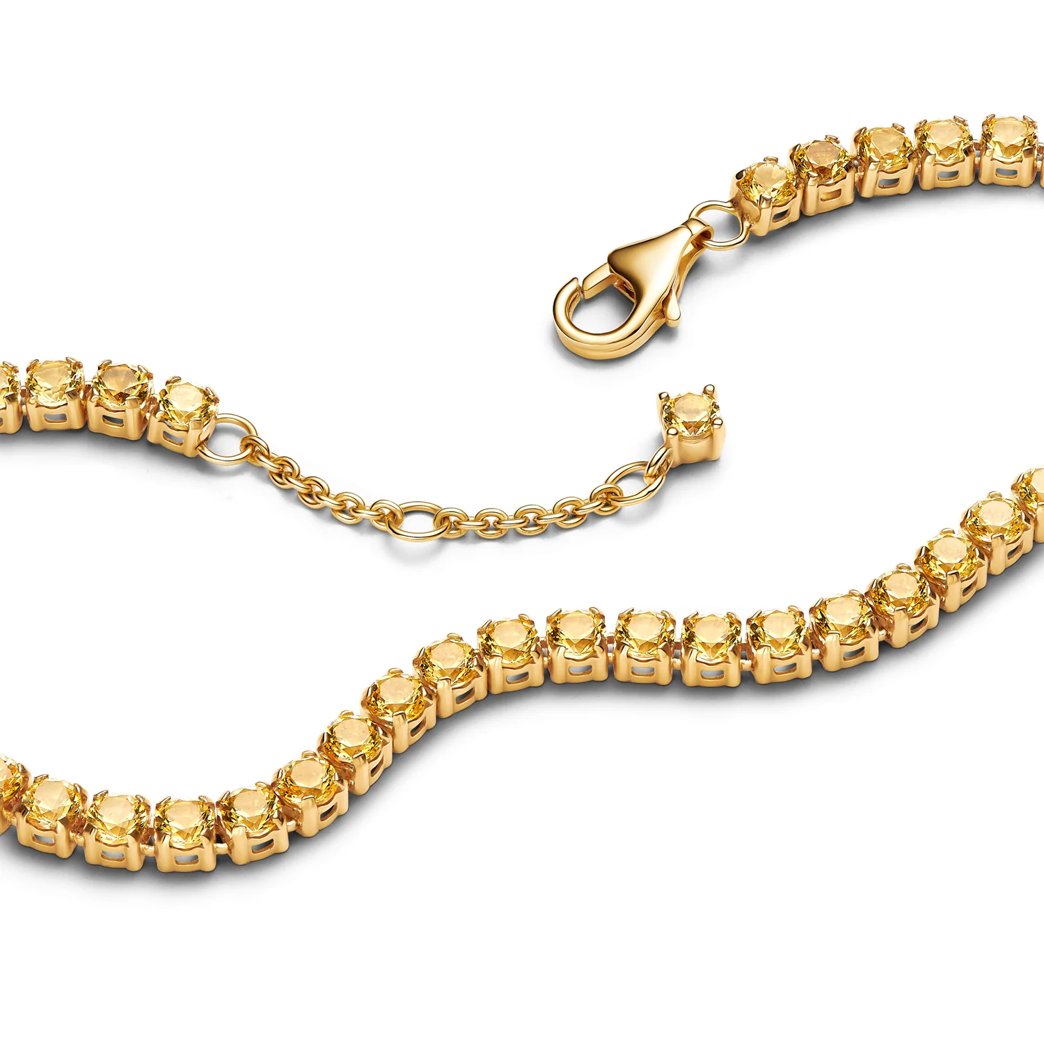Pandora Timeless Gold Plated Sparkling Yellow Tennis Bracelet 561469C03-20 - Image 2
