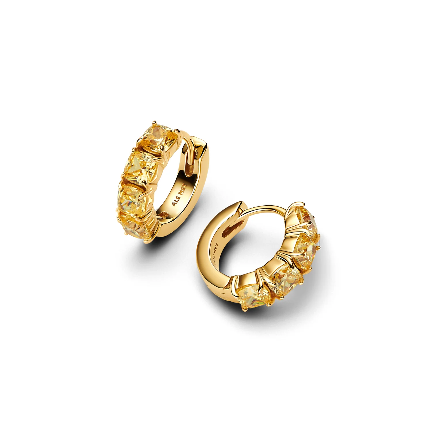 Pandora Timeless Gold Plated Yellow Hoop Earrings 263851C02 - Image 2
