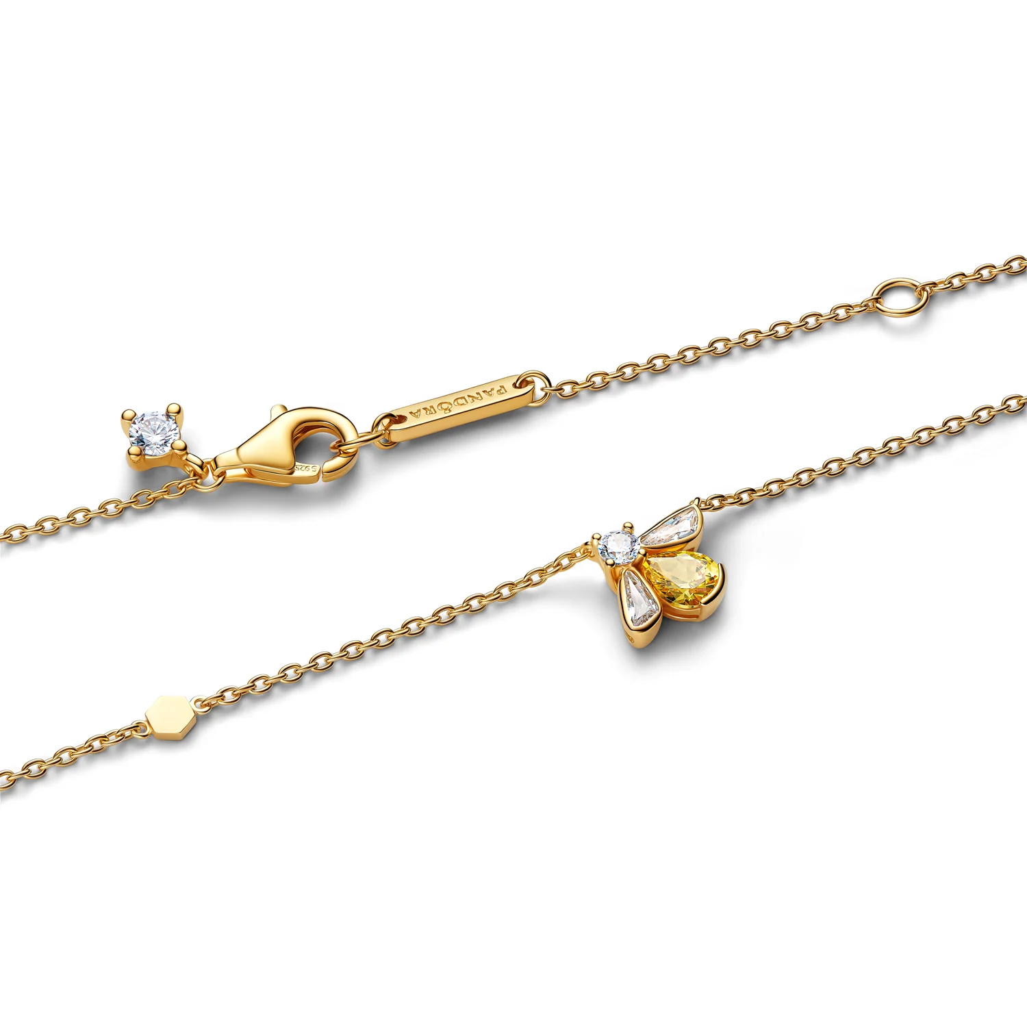 Pandora Timeless Gold Plated Zirconia Yellow Honey Bee Pendant Necklace 364560C01-45 - Image 4