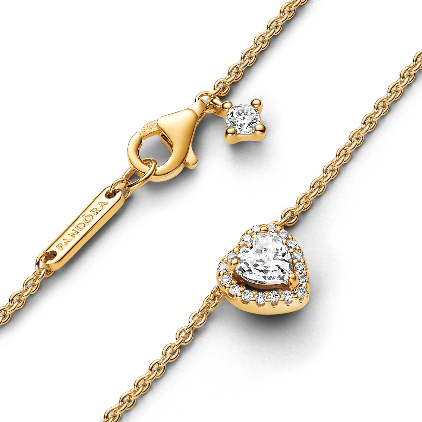 Pandora Timeless Heart Necklace 368425C01-45with14 Carat Gold Plating - Image 3