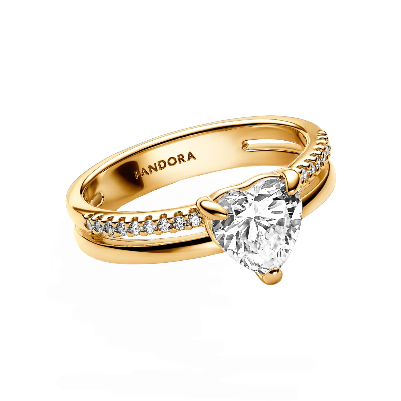 Pandora Timeless Heart Ring with 14 Carat Gold Plating 163100C01-52 - Image 2