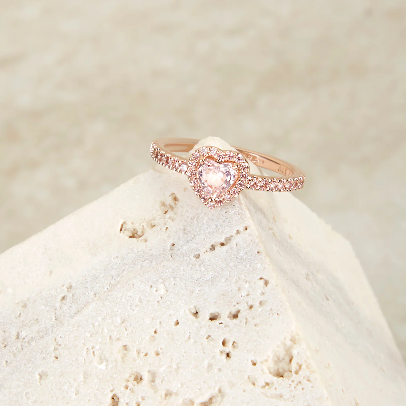 Pandora Timeless Sparkling Elevated Heart Ring 188421C04-56 - Image 4