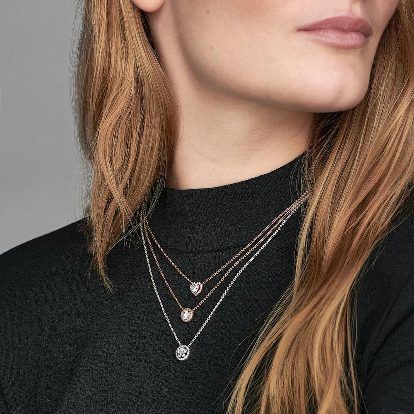 Pandora Timeless Sparkling Heart Necklacewith14 Carat RoseGold Plating 388425C01-45 (Length: 45.00 cm) - Image 2