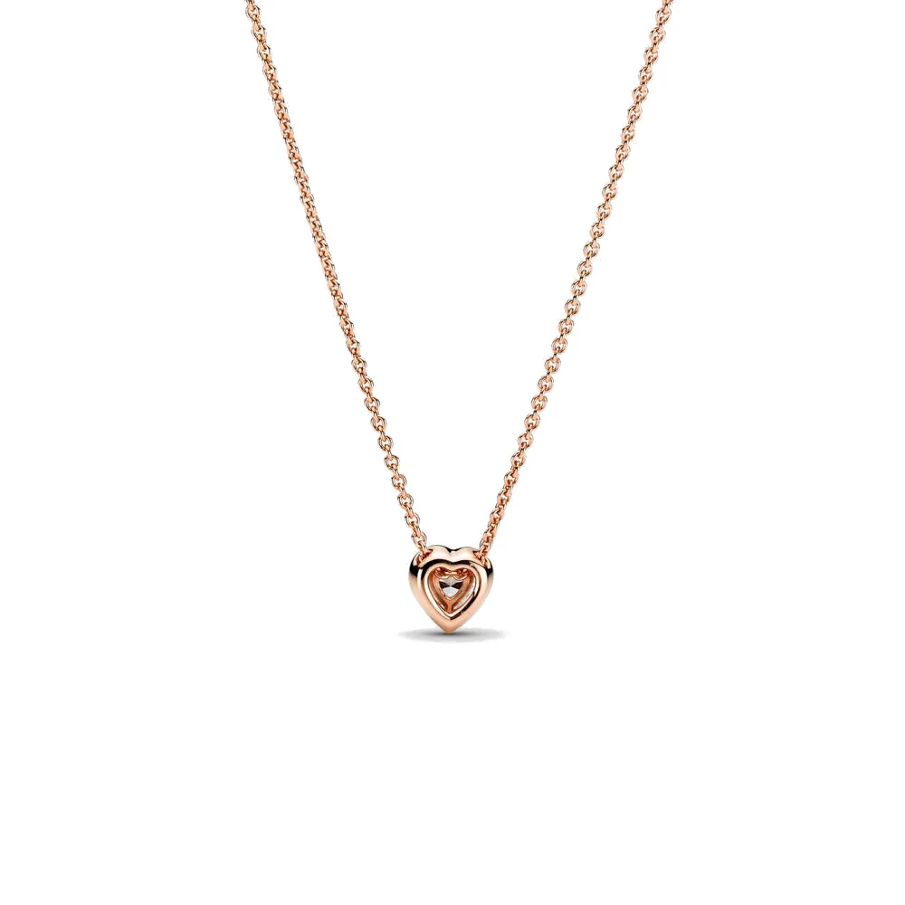 Pandora Timeless Sparkling Heart Necklacewith14 Carat RoseGold Plating 388425C01-45 (Length: 45.00 cm) - Image 4