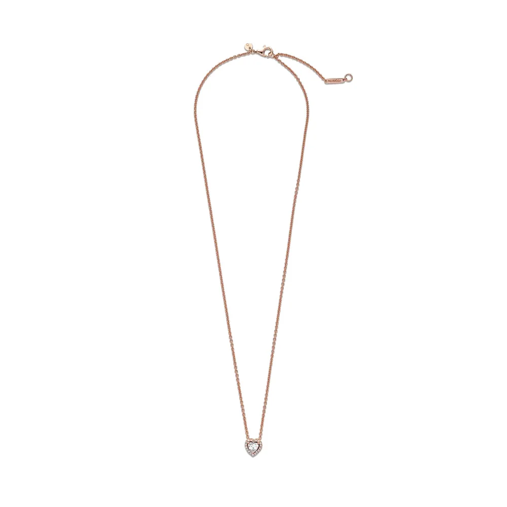 Pandora Timeless Sparkling Heart Necklacewith14 Carat RoseGold Plating 388425C01-45 (Length: 45.00 cm) - Image 5