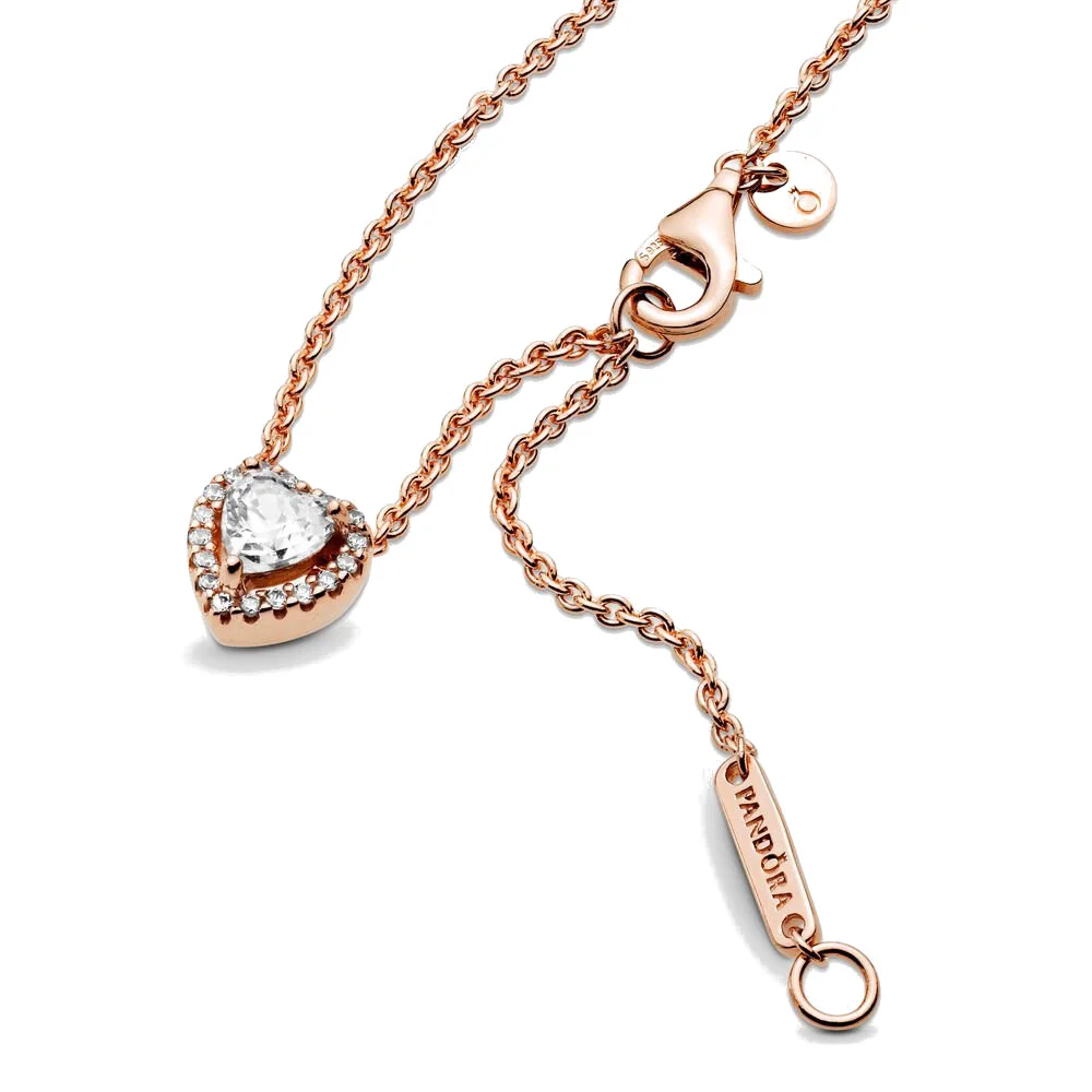 Pandora Timeless Sparkling Heart Necklacewith14 Carat RoseGold Plating 388425C01-45 (Length: 45.00 cm) - Image 6