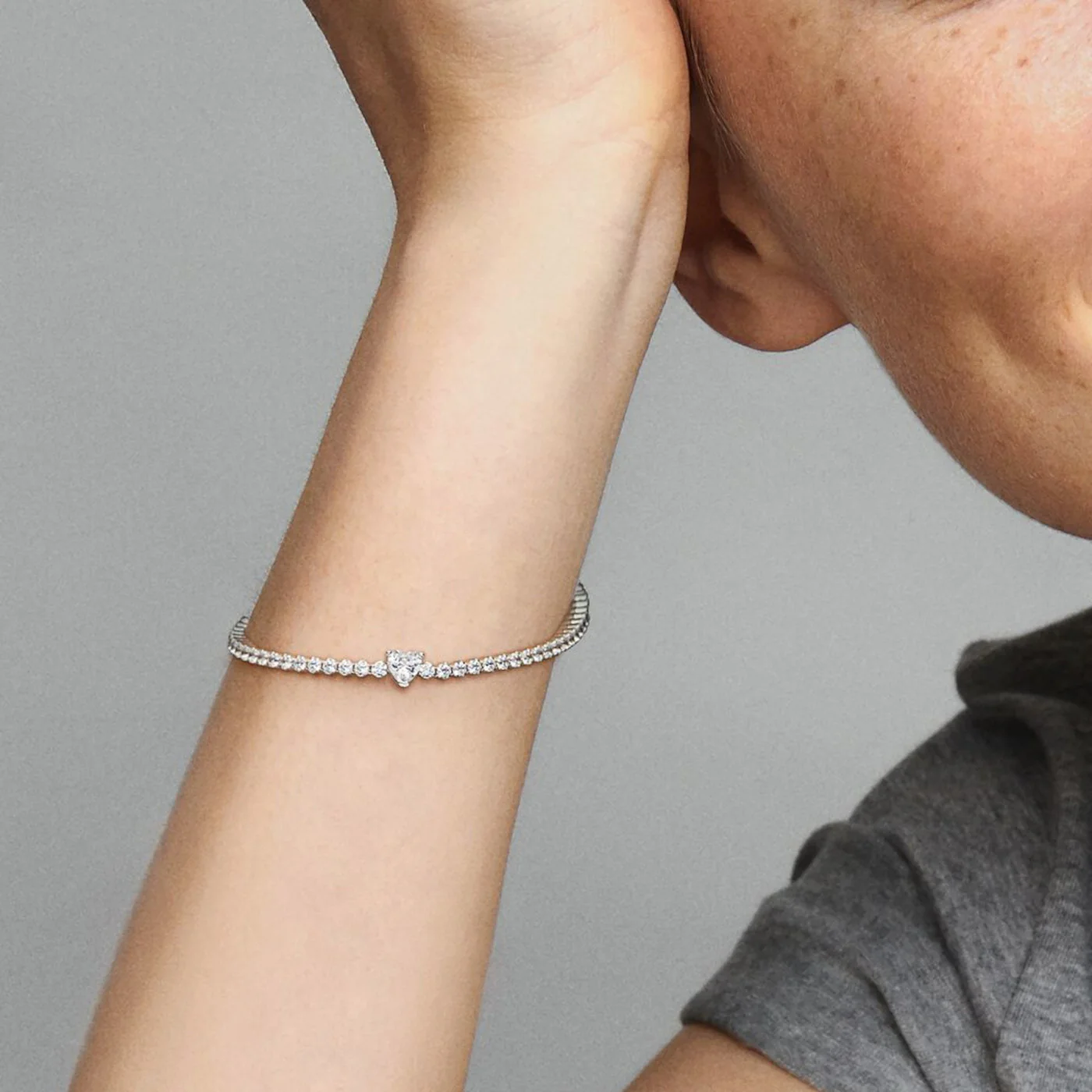Pandora Timeless Sparkling Heart Tennis Bracelet 590041C01-20 - Image 3
