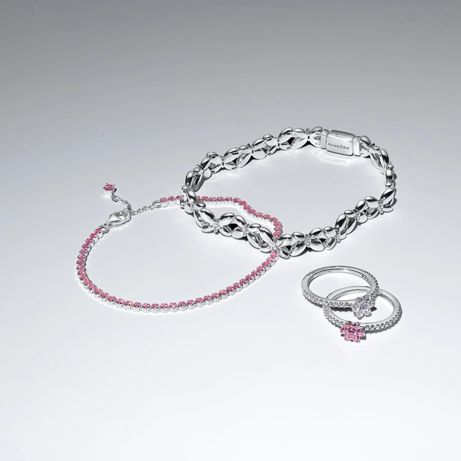 Pandora Timeless Sparkling Pink Flower Ring 194499C02-50 - Image 2