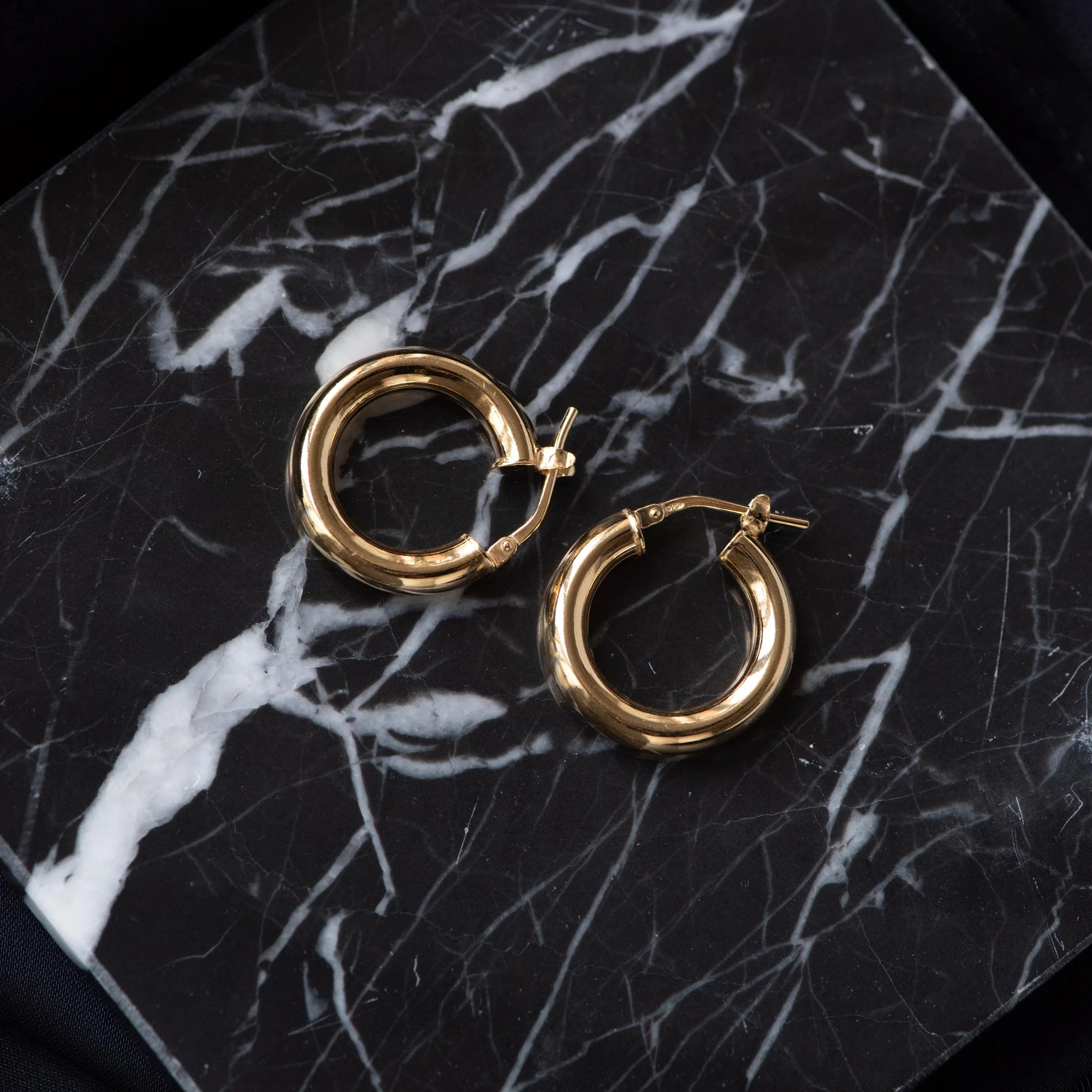 Parte di Me Bibbiena Poppi Casentino 925 sterling Silver gold plated Hoop Earrings PDM36056 - Image 4